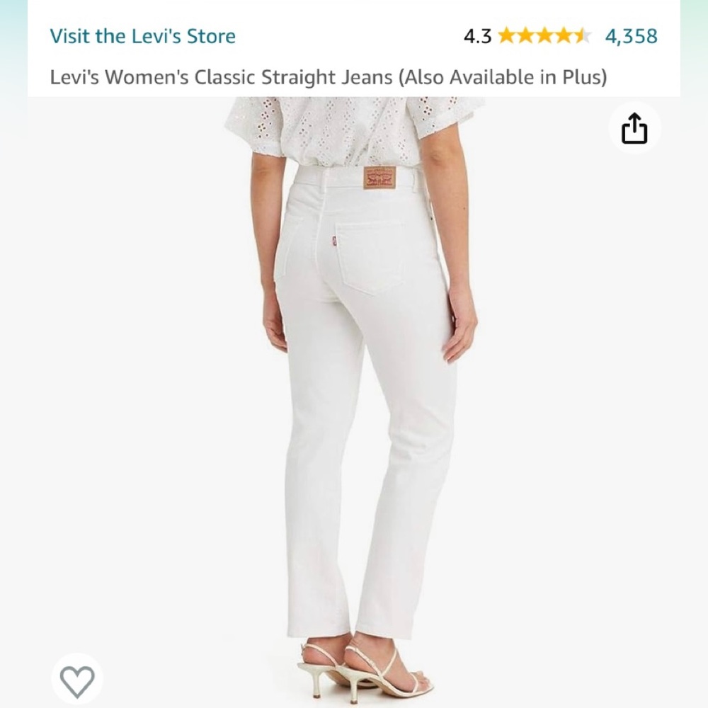 Levi’s classic straight women’s white jeans- Sz 10